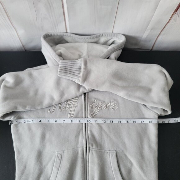 Y2K Tommy Hilfiger Heavyweight Zip Front Hooded Sweatshirt, Women’s S, EUC - Picture 8 of 9